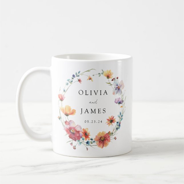 Mug Faveur du mariage fleur sauvage (Gauche)