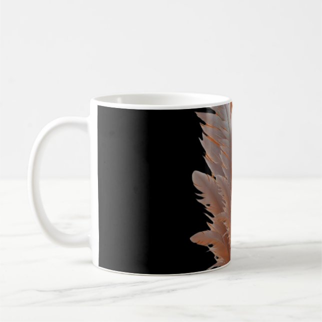 Mug Feathered Duality Balance of Light Amber & Ivory S (Gauche)