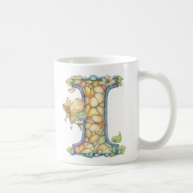 Mug Fée Arc-en-Ciel Initial 'I'  (Droite)