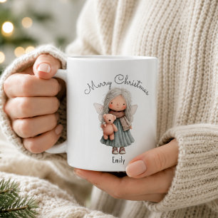 Mug Fée de Noël mignonne personnalisée et ourson