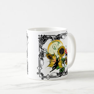 Mug Fée de tournesol et chat cosmique