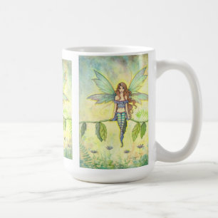 Mug Fée du jardin vert par Molly Harrison Fantasy Art