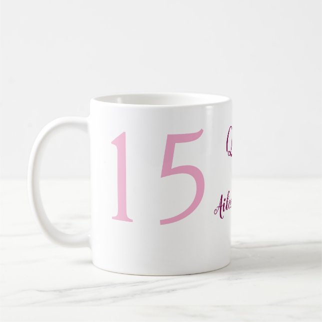 Mug Fée rose 15e anniversaire simple moder quinceanera (Gauche)