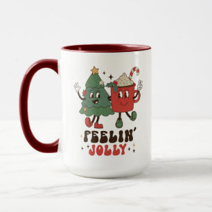 Mug Feelin' Jolly Fêtes de Noël Funny Retro