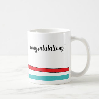Mug Félicitations à la conception découpée de ruban