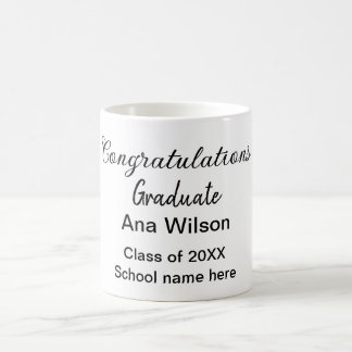 Mug félicitations diplômé ajouter nom classe année sco