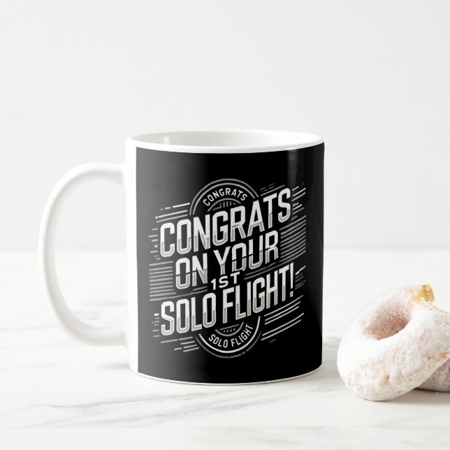 Mug Félicitations pour votre 1er vol solo (Avec donut)