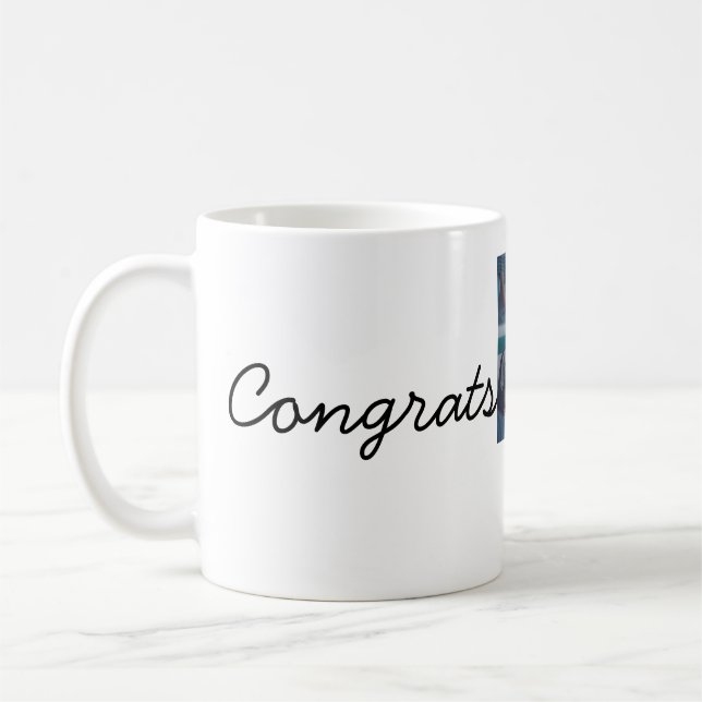 Mug Félicitations pour votre retraite ajouter le nom d (Gauche)