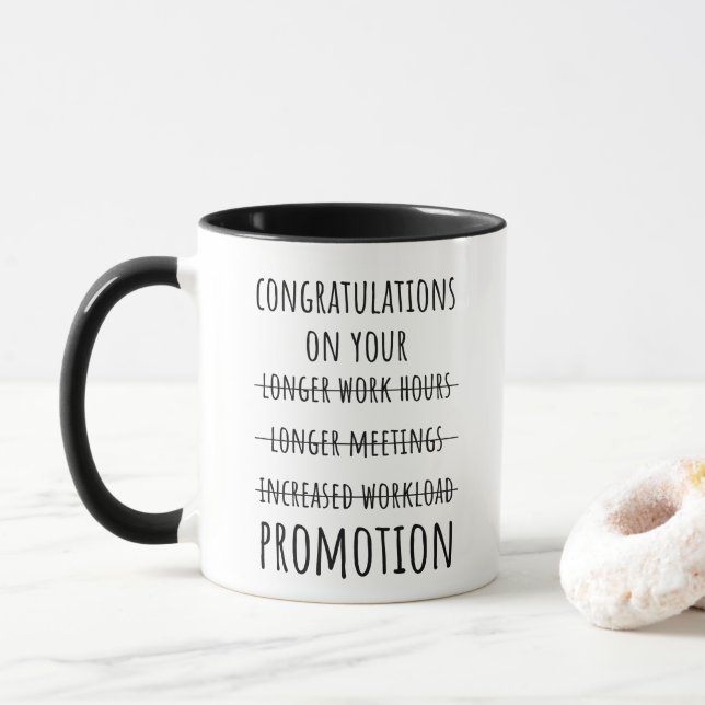 Mug Félicitations Promotion de l'emploi Funny Coworker (Avec donut)
