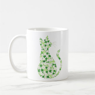 Mug Feline Silhouette de Trèfle - Fête de la Saint-Pat