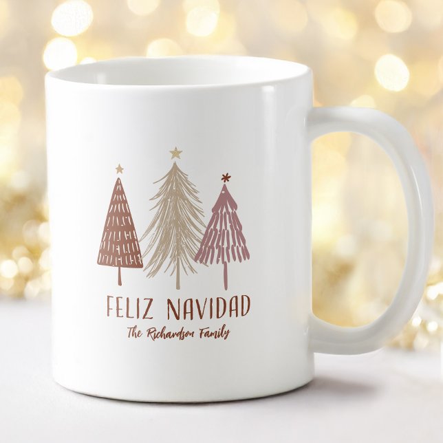 Mug Feliz Navidad Christmas Tree Holiday Elegant (Feliz Navidad Christmas Tree Holiday Elegant Coffee Mug)