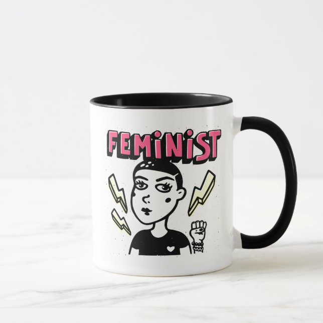 Mug Feminist Pop Art Girl (Droite)