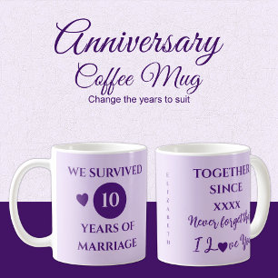 Mug Femme 10 ans de mariage est année violet