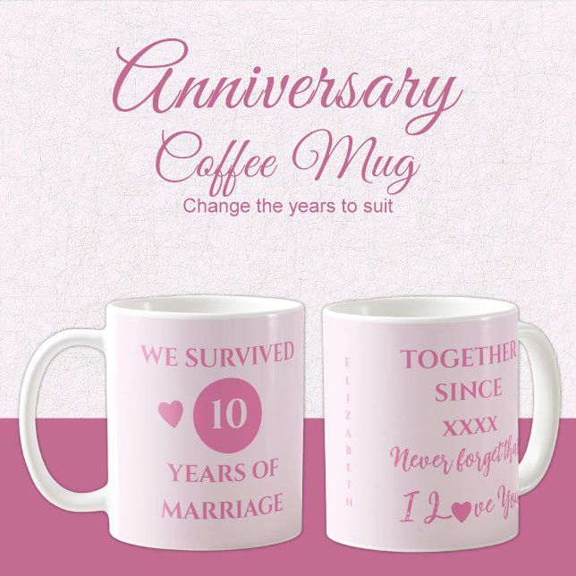 Mug Femme 10 ans de mariage est rose année (Créateur téléchargé)