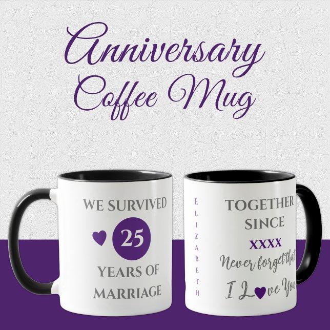 Mug Femme 25 ans de mariage est l'année violet (Créateur téléchargé)