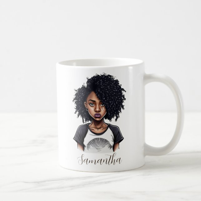 Mug Femme afro chic et classique (Droite)