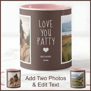 Mug Femme Aimez-vous Photos Texte Brown C33 Anniversai