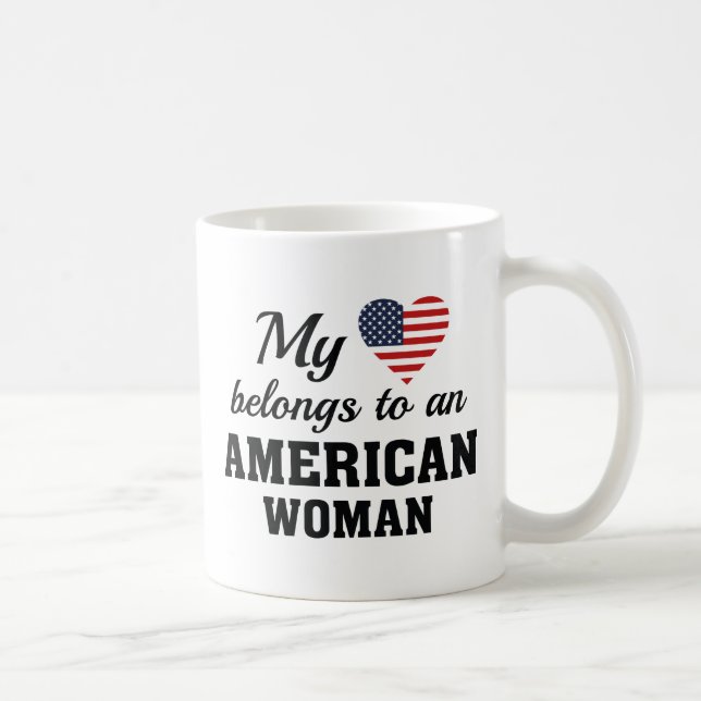 Mug Femme américaine du coeur (Droite)