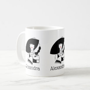 Mug Femme Art Déco au grand chapeau gants RL