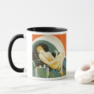 Mug Femme Art Déco vintage allongée sur un canapé, Cho