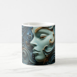 Mug Femme au Clair de Lune en Art 3D