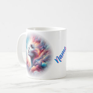 Mug Femme aux cheveux cosmiques Aura
