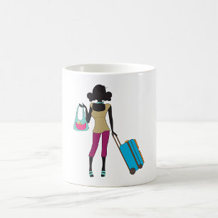 Mug Femme Avec Une Valise
