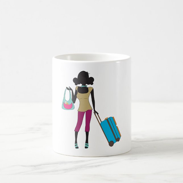 Mug Femme Avec Une Valise (Créateur téléchargé)