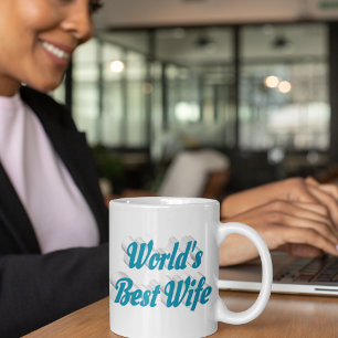 Mug Femme bleu demi-texte