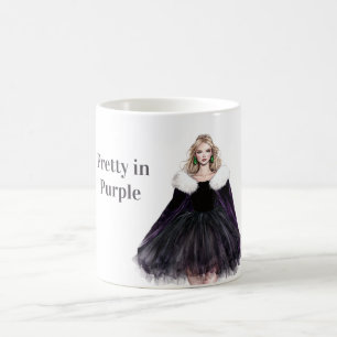 Mug Femme Blonde Jolie en Robe Violette