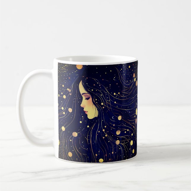 Mug Femme céleste déesse Lune étoiles Ciel (Gauche)