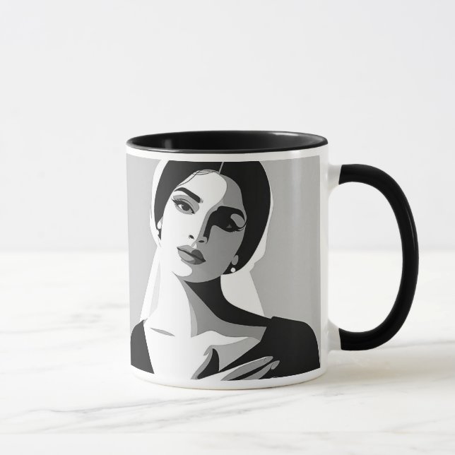 Mug Femme dans l'ombre et la lumière. (Droite)