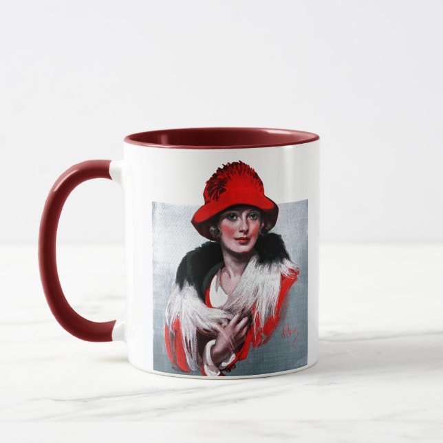 Mug Femme dans Red Hat (Gauche)