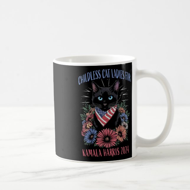 Mug Femme De Chat Sans Enfant Pour Kamala Harris 2024 (Droite)