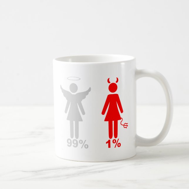 Mug Femme de diable de l'ange 1% de 99% (Droite)