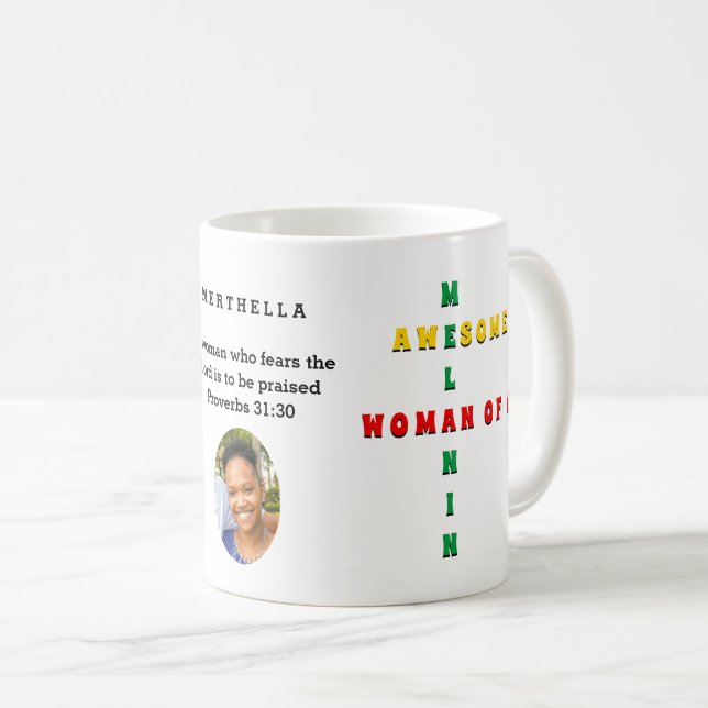 Mug FEMME DE DIEU Melanin sur mesure (Devant droit)