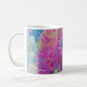 Mug Femme de Néon glamour avec lunettes étincelantes