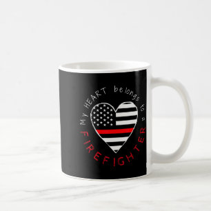 Mug Femme de pompier petite amie - Cœur de la fine lig