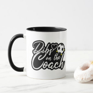 Mug Femme d'entraîneur de football, priorité sur l'ent