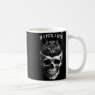 Mug Femme drôle si ça va je m'assois crâne de chat noi