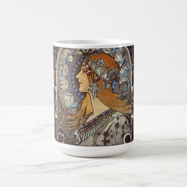 Mug Femme du Zodiac par Alphonse Mucha - Art Nouveau (Centre)
