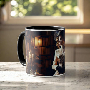 Mug Femme élégante mystérieuse victorienne vintage