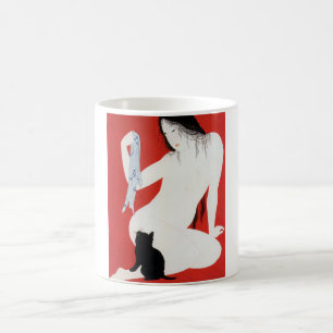 Mug Femme et chat noir, Takahashi Shotei