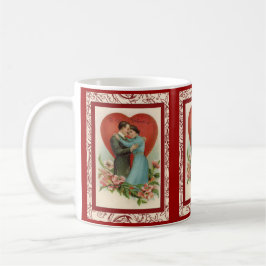 Mug femme et homme vintage dans un cœur de la Saint-Va