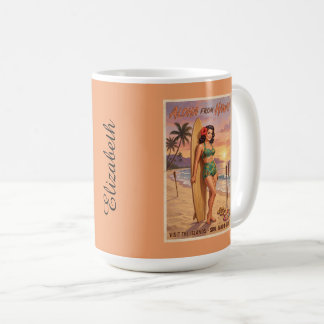 Mug Femme Hawaïenne de Style Rétro Épinglée | Personna