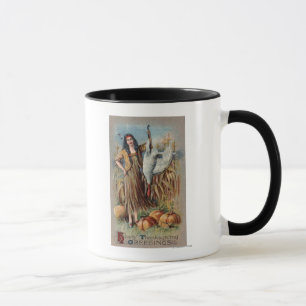 Mug Femme indigène tenant la Turquie