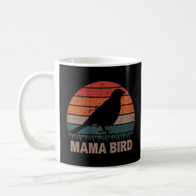 Mug Femme Mama Oiseau Mère Maman Retro Oiseaux design  (Gauche)