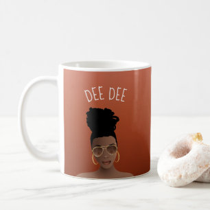 Mug Femme noire, Nuances d'or & High Bun, Cuivre Brown