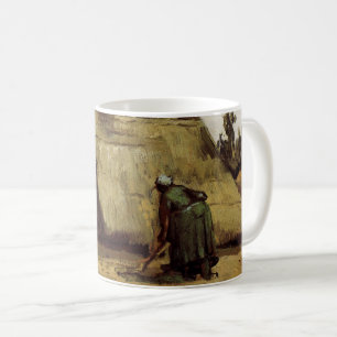 Mug Femme paysanne creusant le chalet par Vincent van 