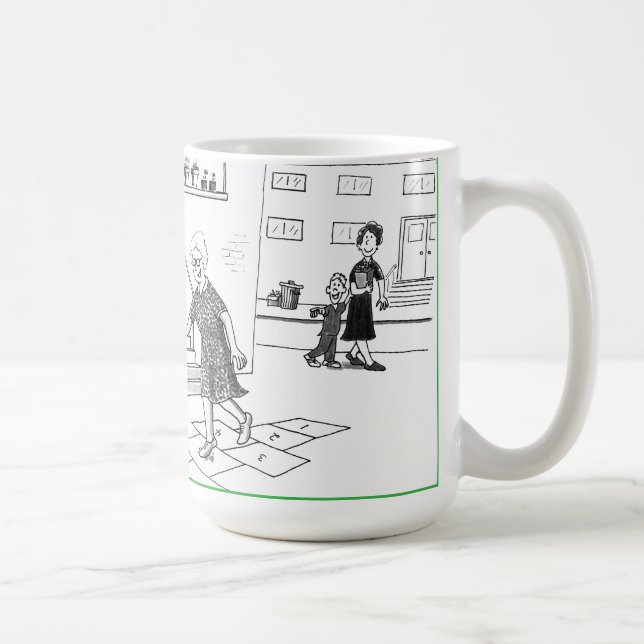 Mug Femme Retraitée Plus Âgée Saut Jouer À Hopscotch G (Droite)